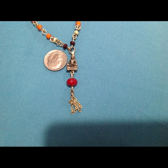 Buddha multi colored brass necklace - Picture 4 of 16